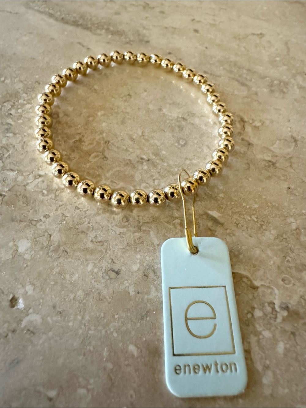Enewton classic gold 5mm Gold Beaded Stretch Bracelet NWT